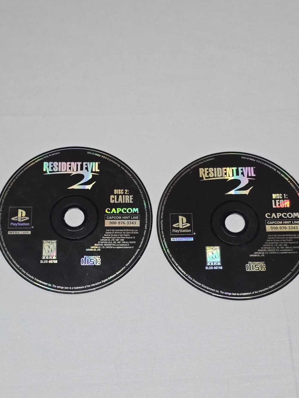 Resident Evil 2 PS1 PlayStation 1 Complete 2-Disc Set – Leon & Claire – Original